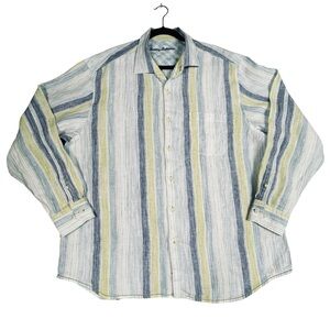 Tommy Bahama 100% Linen Casual Comfort Vacation Stylish Button Up Shirt - Sz XL
